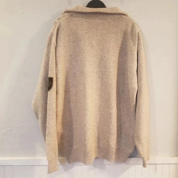 Men's Wool Cable Knit Sweater Tan XL - Picture 5 of 5